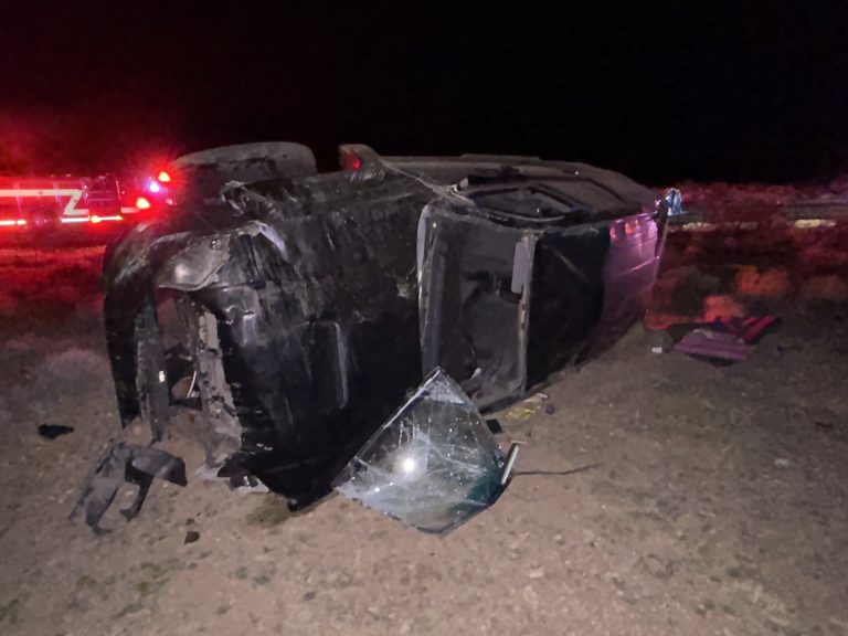 A man was hit and killed Wednesday on Old Highway 91 near Bulldog Pass Road, about 20 miles southwest of Ivins, while lying in the road after his own vehicle rolled several times, police say.