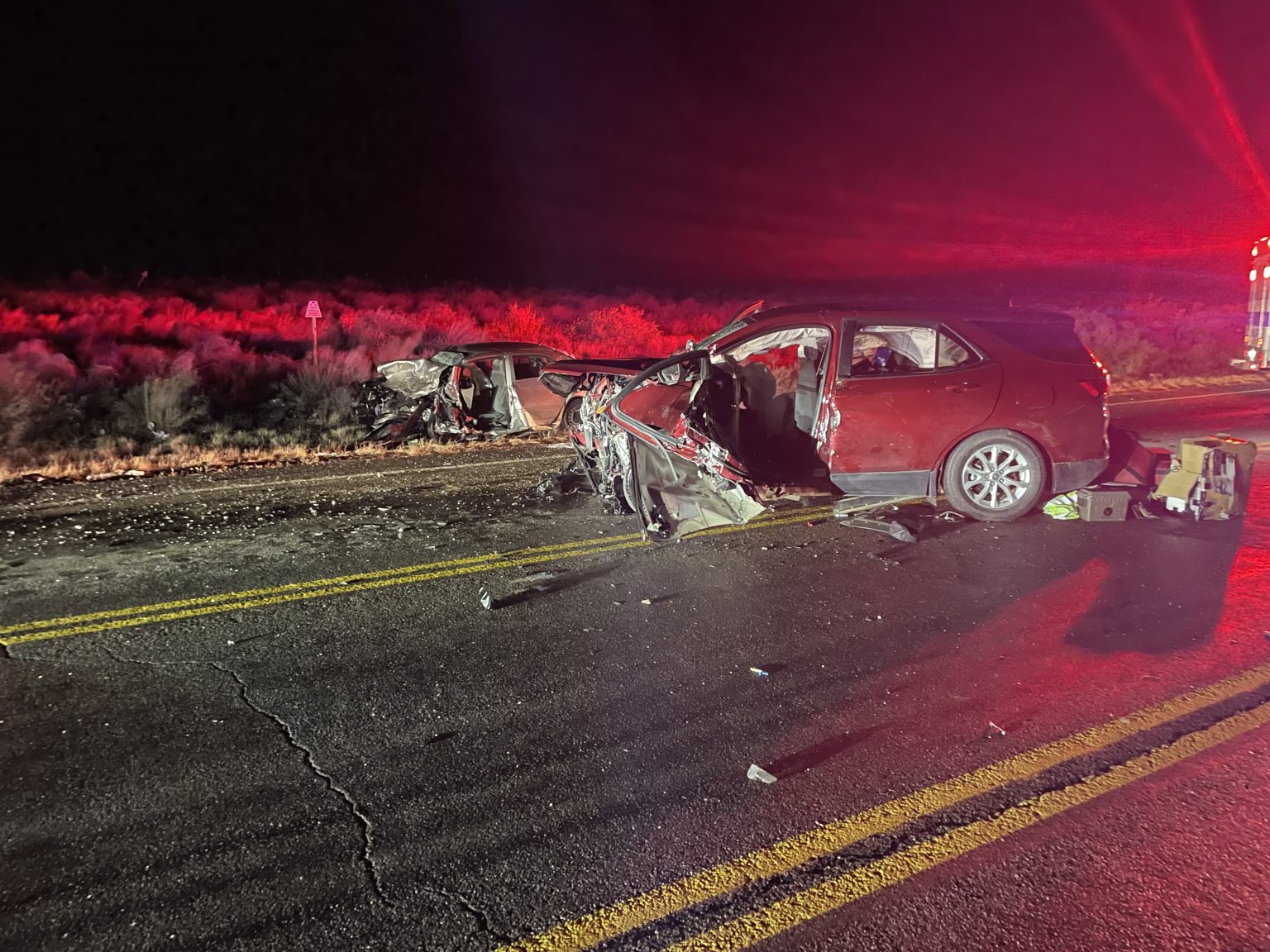 Police identified the two people who were killed in a head-on collision south of Moab on Tuesday night that also critically injured a child passenger.