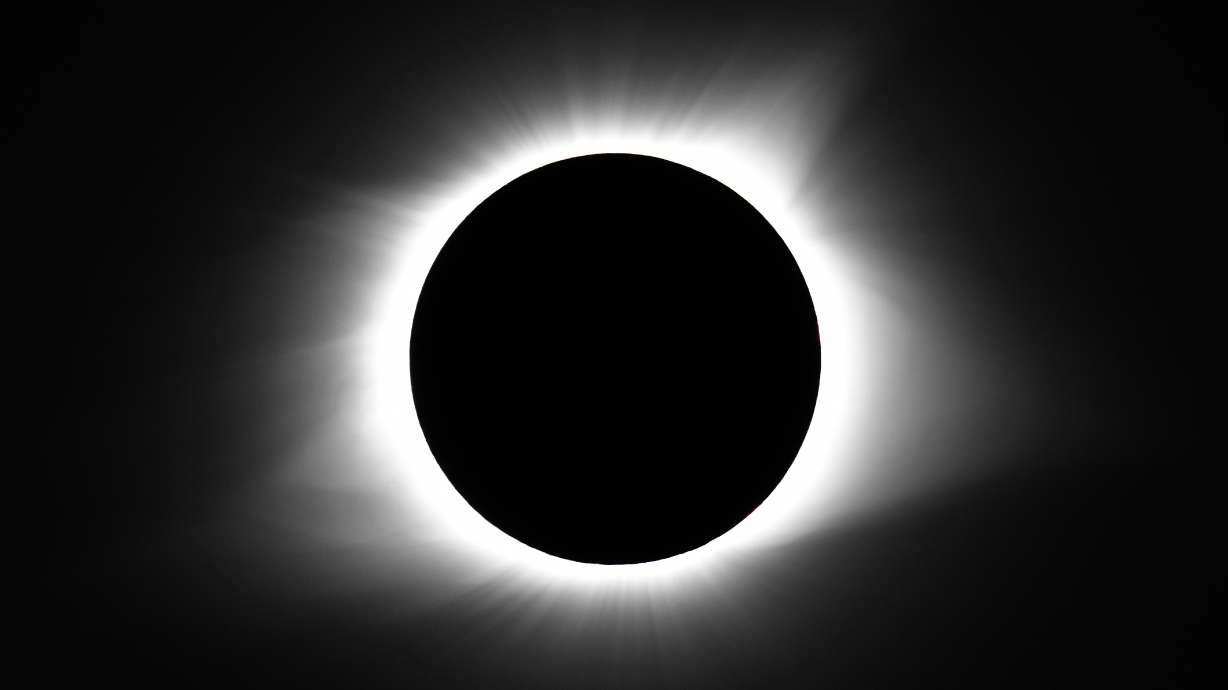 The moon covers the sun during a total solar eclipse Monday, Aug. 21, 2017, in Cerulean, Ky. On April 8, 2024, the sun will pull another disappearing act across parts of Mexico, the United States and Canada.