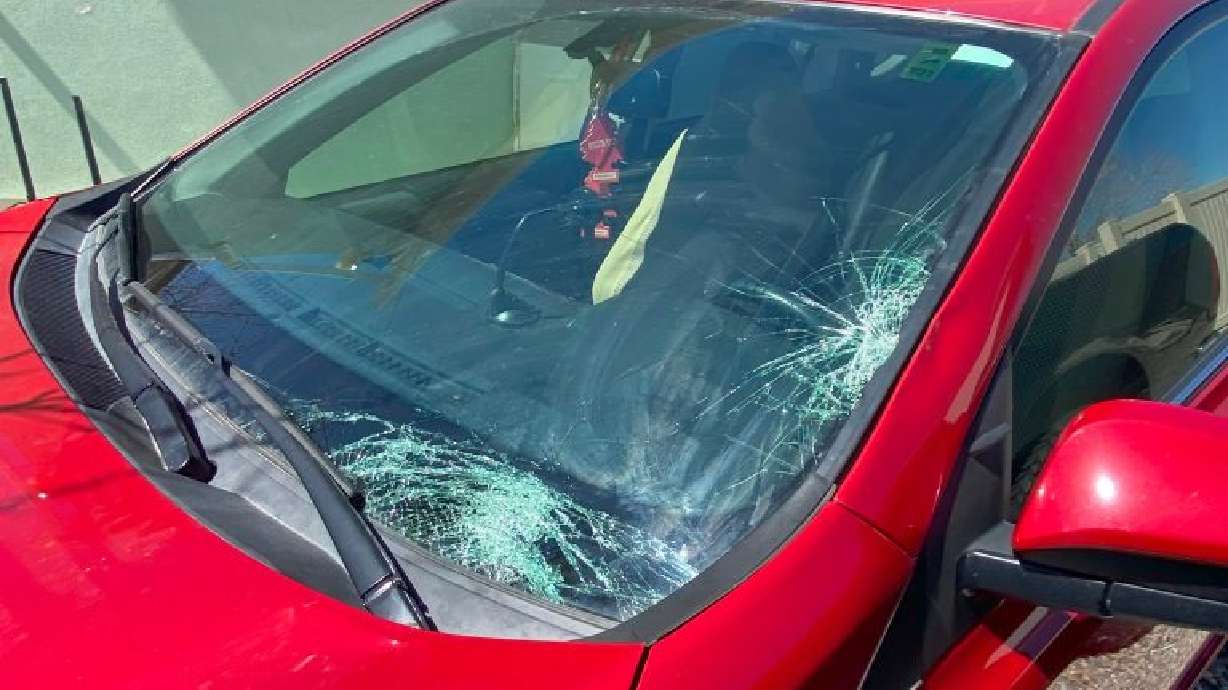 A red Toyota RAV4 sustained damage during hit-and-run crash that left one dead. The driver, 20-year-old Joe Hernandez, was sentenced Jan 31.