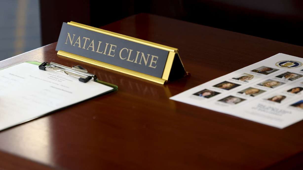 Utah State Board of Education member Natalie Cline did not attend the board's scheduled meeting at the Capitol in Salt Lake City on Thursday. Utah representatives opened a resolution file to address a controversial social media post by Cline.