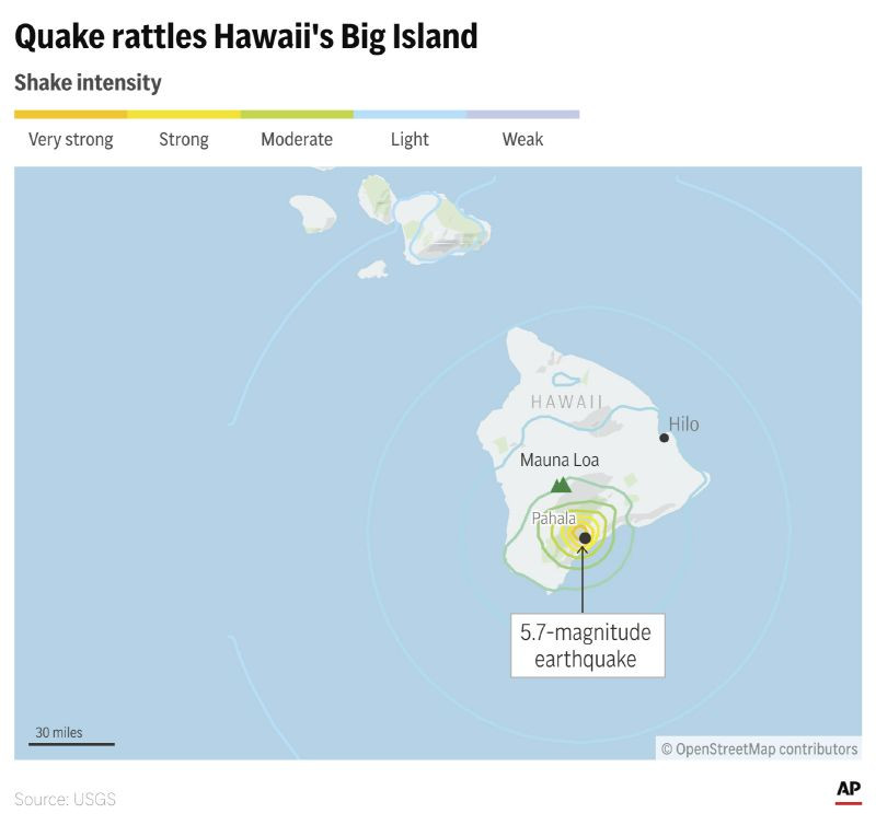 A strong earthquake and several aftershocks hit Hawaii's Big Island Friday.