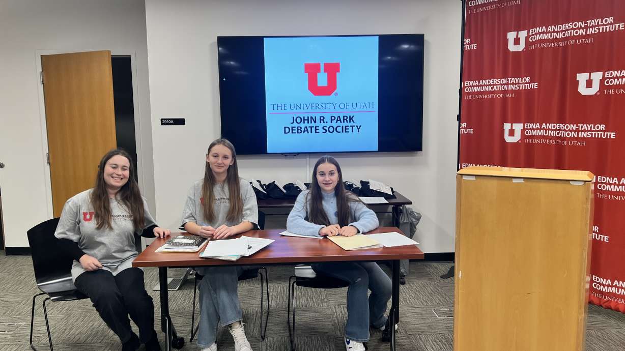 The final round of the refugee debate league tournament, that was translated from Ukrainian by Erin Hardy, a linguists major at the University of Utah.