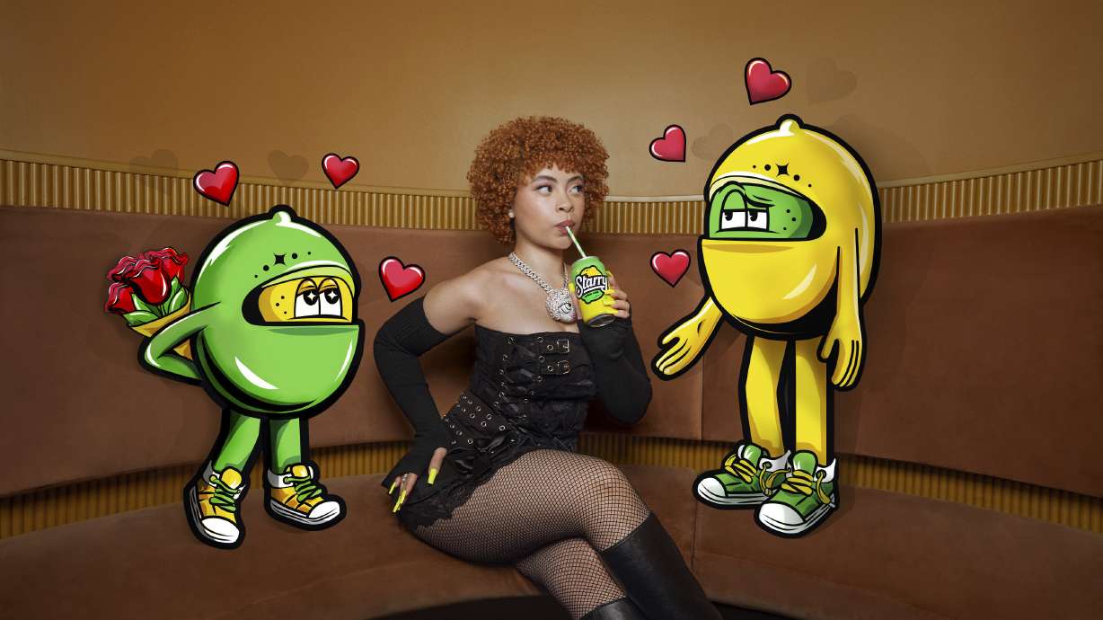 This image provided by PepsiCo shows the Starry 2024 Super Bowl NFL football spot.