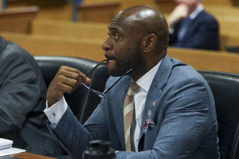 Fulton County special prosecutor Nathan Wade looks on during a hearing on the Georgia election interference case, Tuesday in Atlanta.