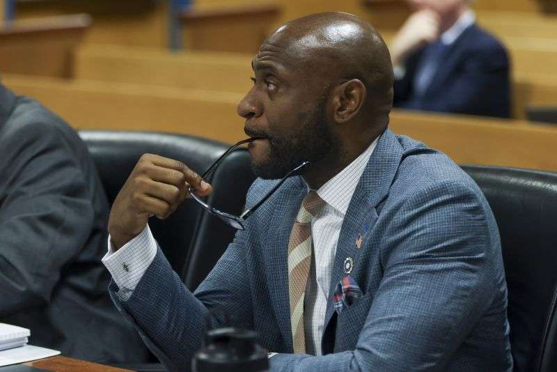 Fulton County special prosecutor Nathan Wade looks on during a hearing on the Georgia election interference case, Tuesday in Atlanta.