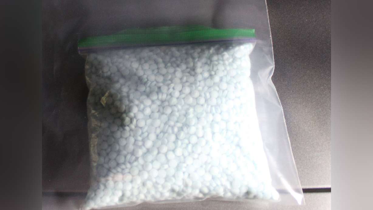 Three people face drug charges after the discovery of 4,995 suspected fentanyl pills, pictured here, in their vehicle after they were pulled over in Washington County on Feb. 10.