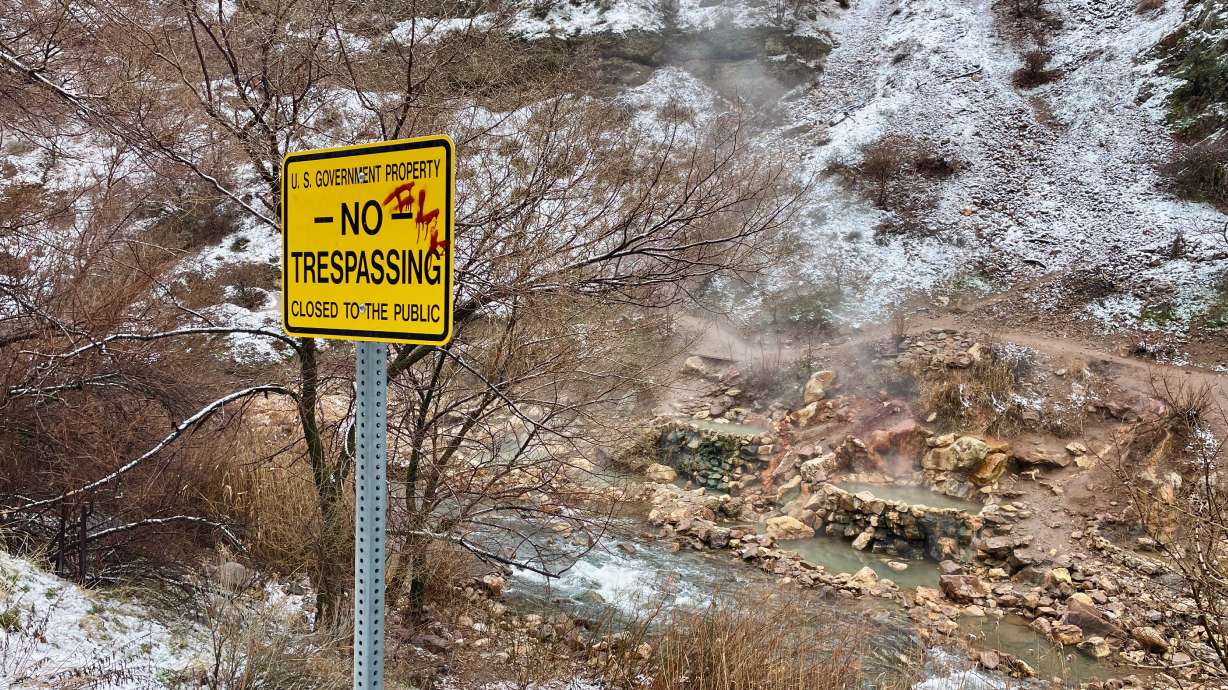The hot pots along the Ogden River off state Route 39 on the eastern periphery of Ogden, on Thursday. Increasing issues at the warm, spring-fed pools, located on private property, have prompted plans by Weber County officials to crack down on visits.