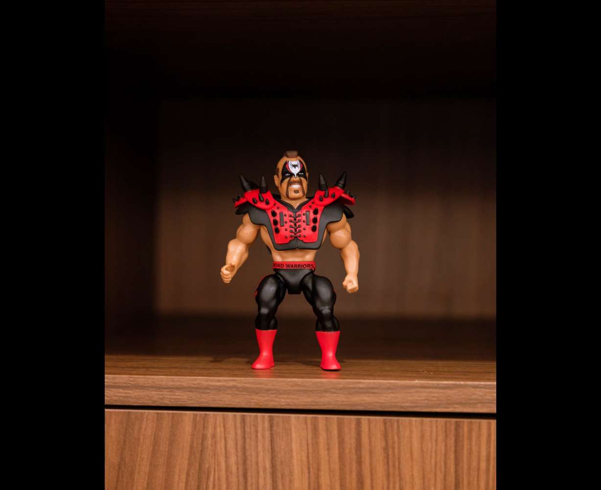 An action figure of late professional wrestler "Animal," half of the famous tag team known as The Road Warriors/Legion of Doom, was gifted to Utah Jazz guard Collin Sexton by head coach Will Hardy.