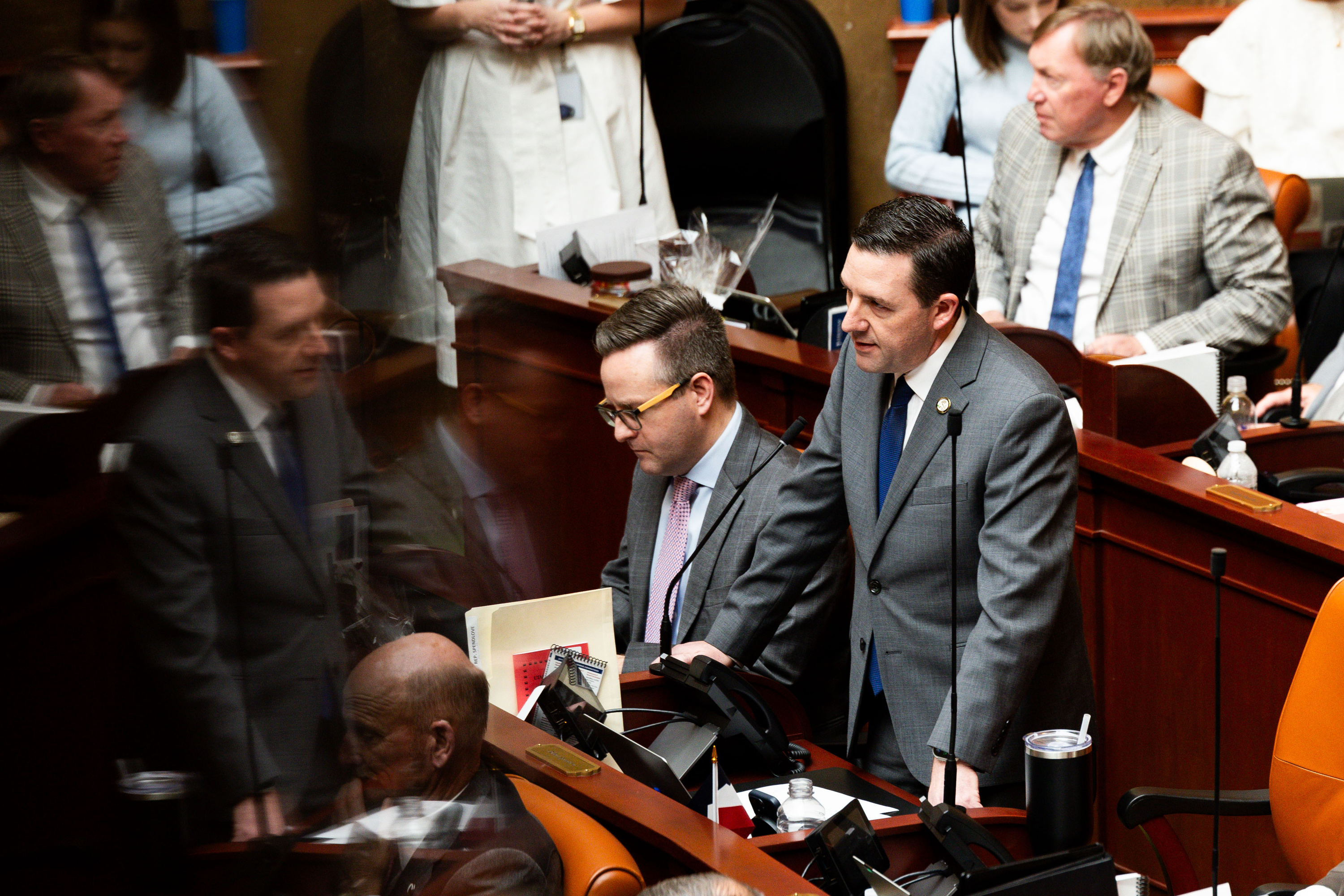 Rep. Robert Spendlove, R-Sandy who sponsored the House Concurrent Resolution Condemning and Censuring State School Board Member Natalie Cline, speaks to the resolution in the House chamber at the Capitol in Salt Lake City on Thursday.