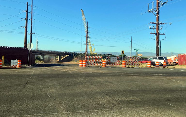 Construction near Main Street and Interstate 15 in Washington, Washington County, is shown on May 12, 2023.