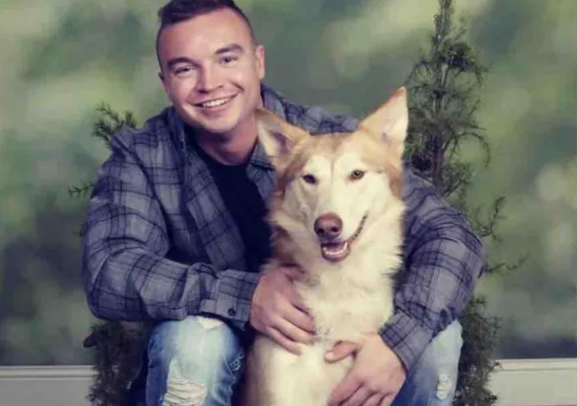Spencer Murdoch, 27, died Monday after crashing his vehicle into a concrete sign in Draper. His dog, Kida, was with him at the time but survived the crash.