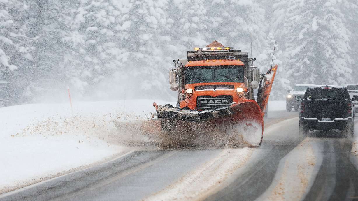 A UDOT snowplow clears the road in Big Cottonwood Canyon on Feb. 9. More mountain snow is forecast throughout the state this week.