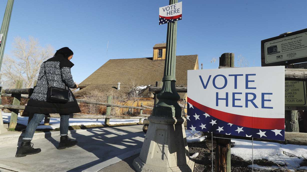 A Utah voter walks to the polls at Wheeler Farm in Murray on March 3, 2020. Gary Herbert, former Utah governor, is an outspoken critic of the current GOP primary process.
