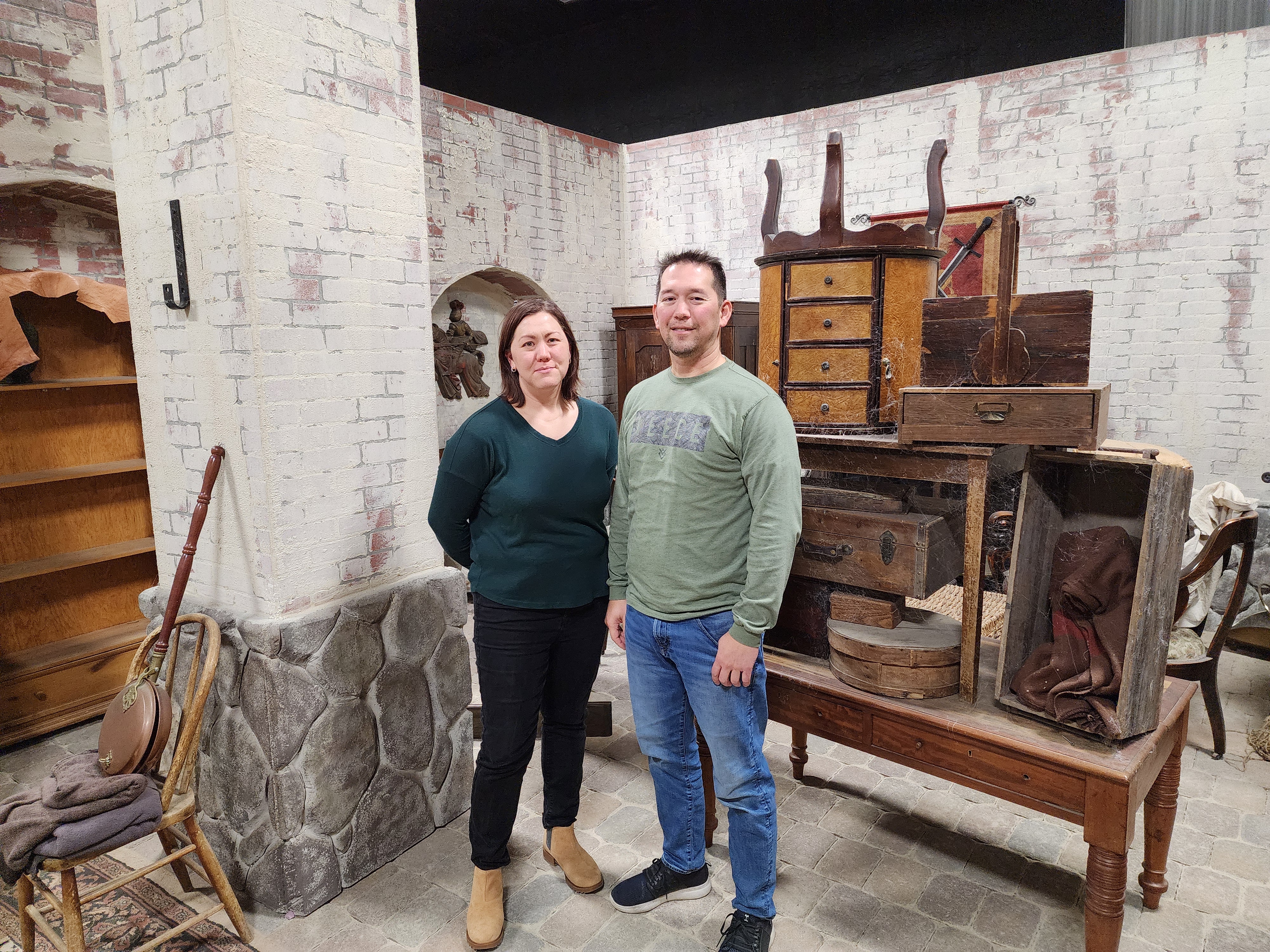 Sibling filmmakers Brittany Wiscombe and Brian Brough, on set at their Orem Candlelight Media Group.