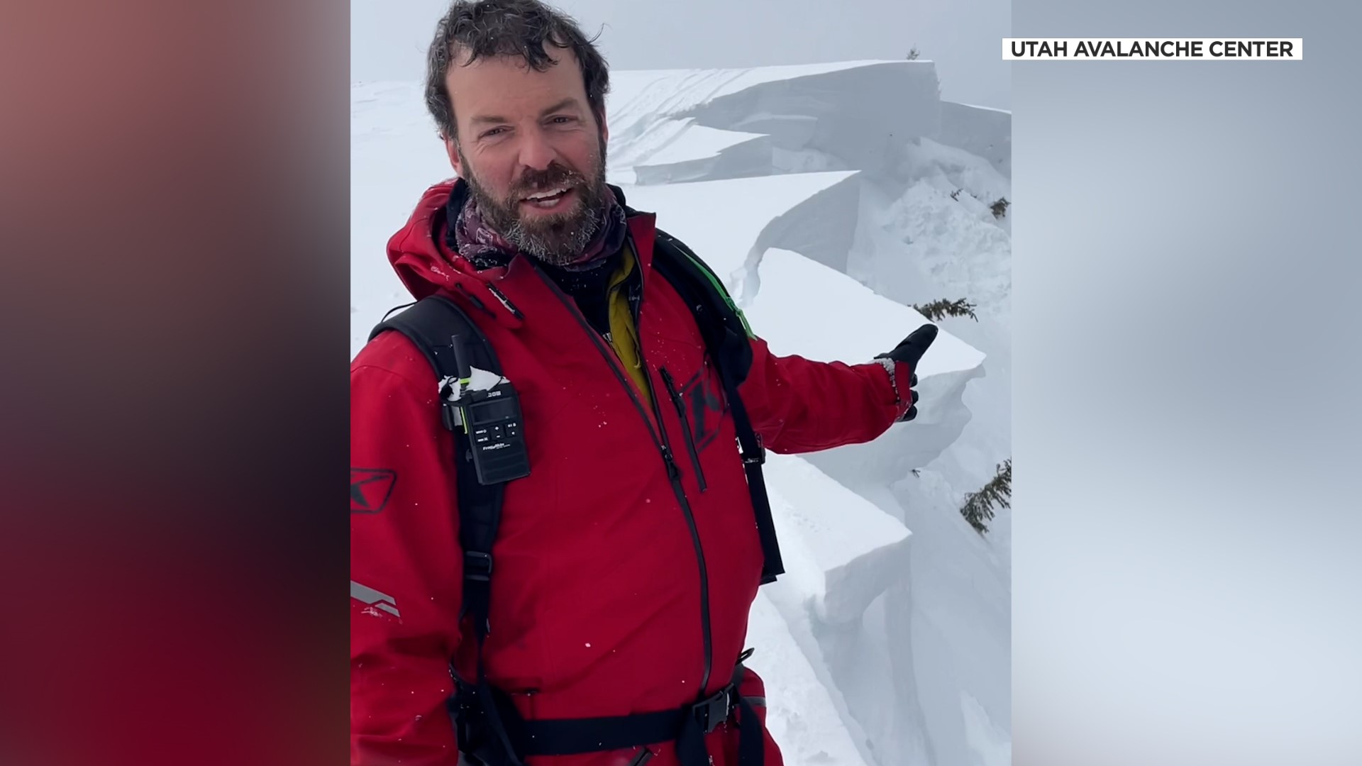Mark Staples of the Utah Avalanche Center speaks about a close call with an avalanche on Wednesday.