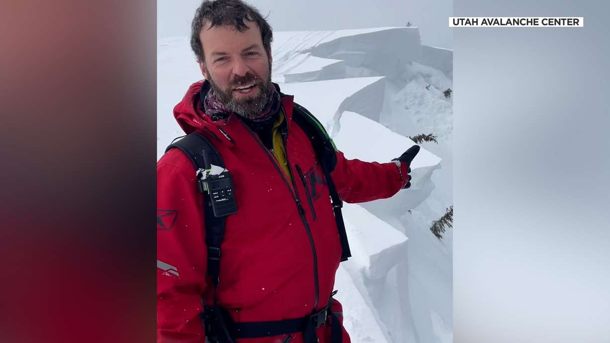 Mark Staples of the Utah Avalanche Center speaks about a close call with an avalanche on Wednesday.
