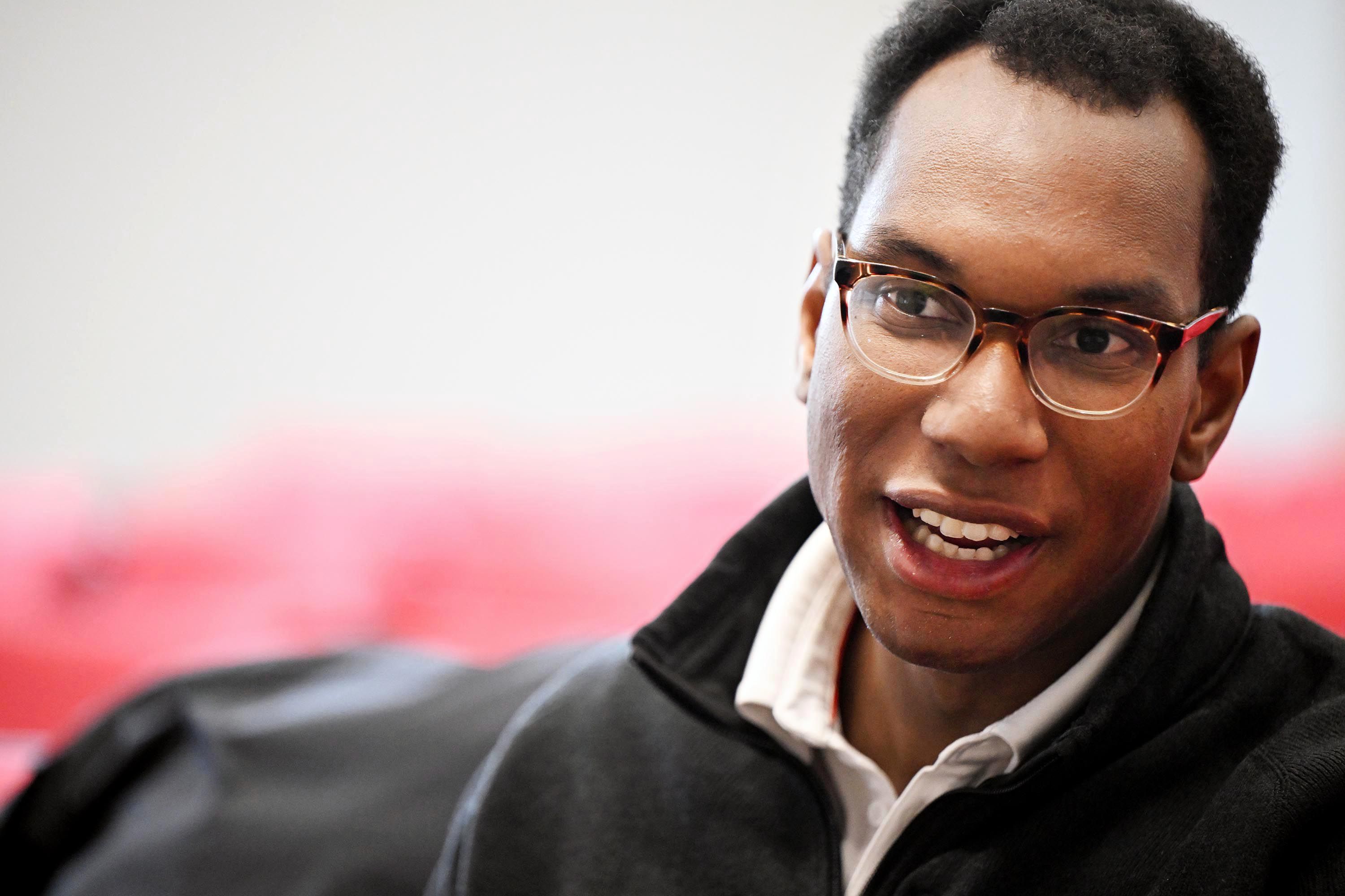 University of Utah student Keimon Dixson, the national committeeman of Utah’s chapter of Young Republicans, talks politics and his life as a young black man during an interview at the University of Utah on Friday, Feb. 16, 2024.
