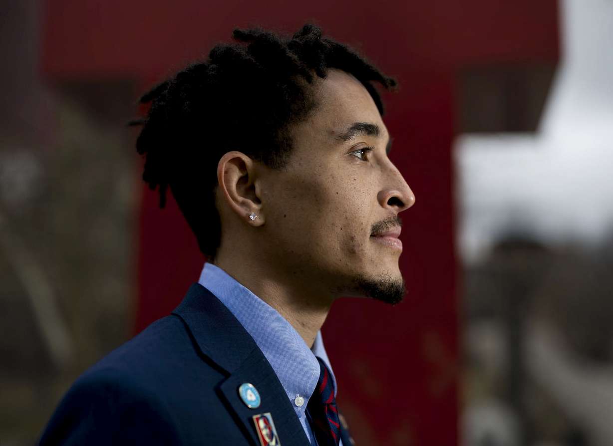 MJ Powell, community organizer, equity advocate and political science major, is photographed at the University of Utah campus in Salt Lake City on Wednesday, Feb. 21, 2024.