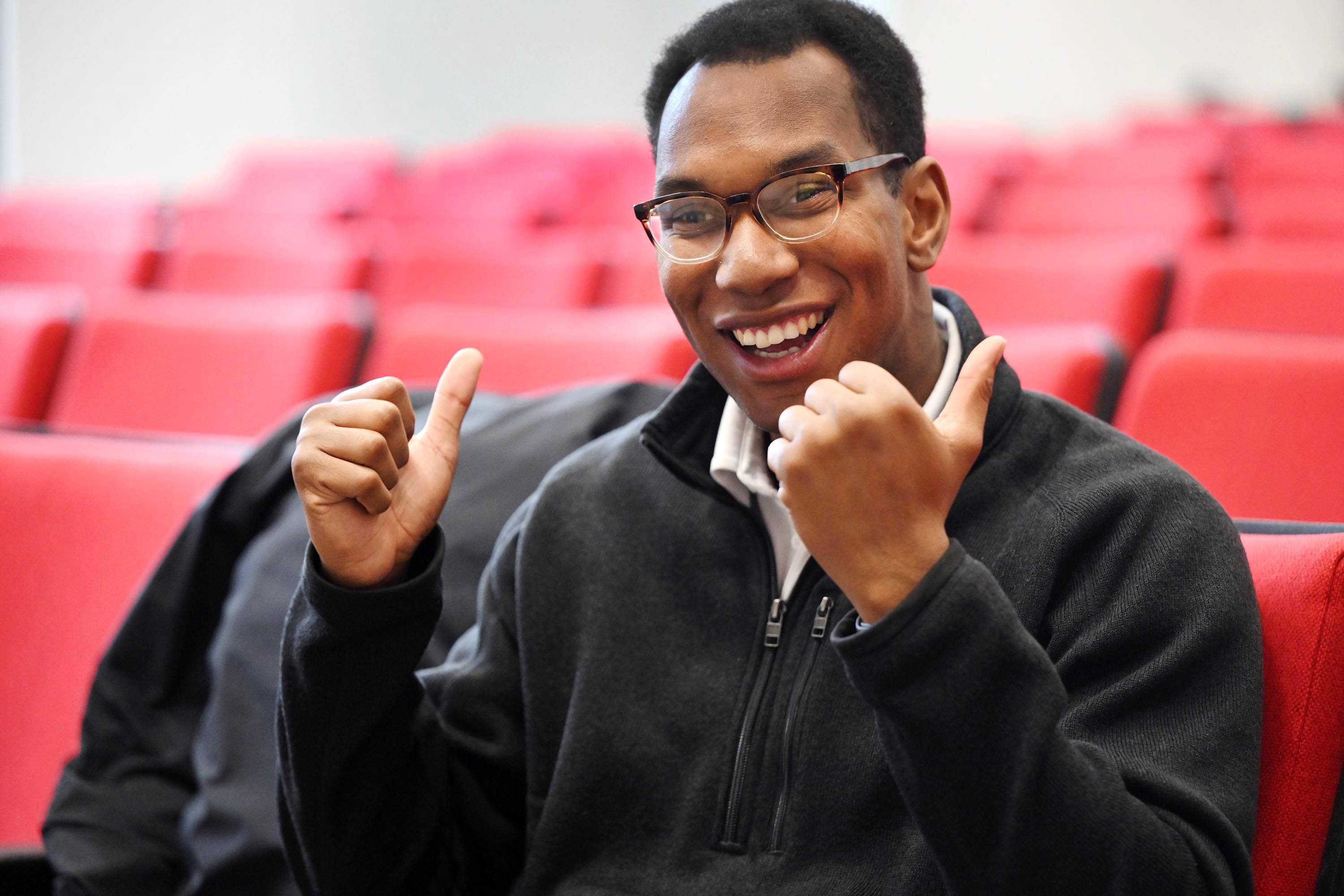University of Utah student Keimon Dixson, the national committeeman of Utah’s chapter of Young Republicans, talks politics and his life as a young black man during an interview at the University of Utah on Friday, Feb. 16, 2024.