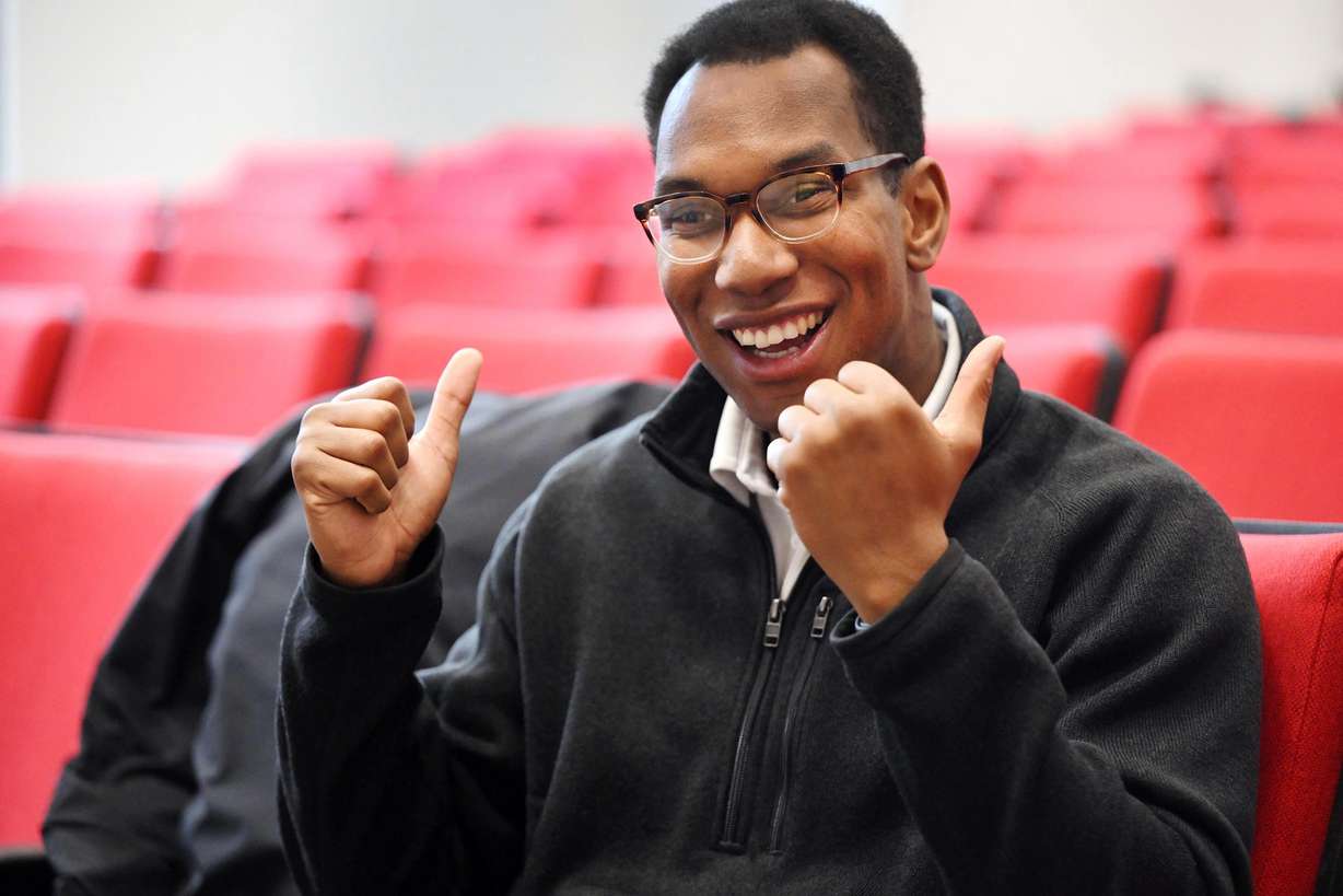 University of Utah student Keimon Dixson, the national committeeman of Utah’s chapter of Young Republicans, talks politics and his life as a young black man during an interview at the University of Utah on Friday, Feb. 16, 2024.