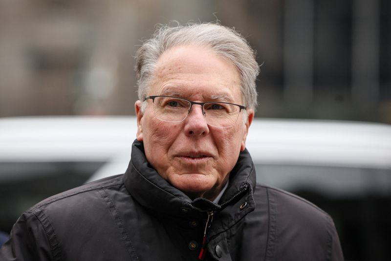Wayne LaPierre, former CEO of the National Rifle Association, arrives at New York State Supreme Court for the NRA trial in New York City, Friday.