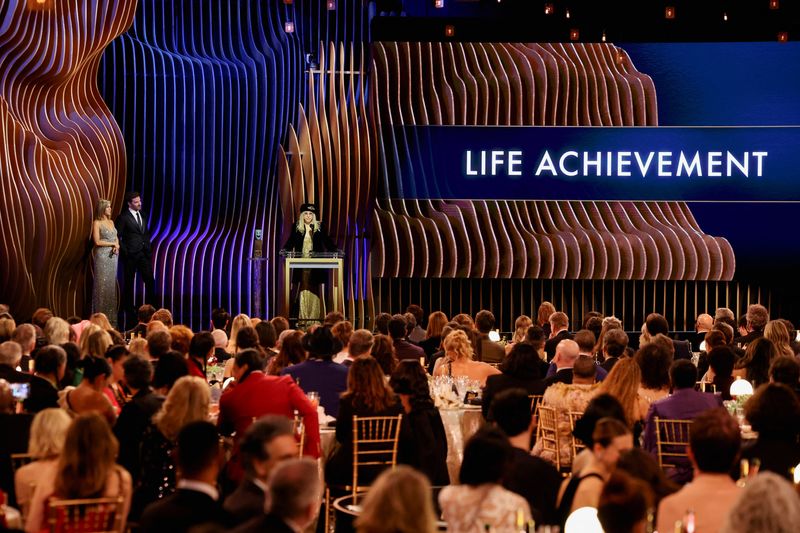 Barbra Streisand receives the SAG Life Achievement Award during the 30th Screen Actors Guild Awards, in Los Angeles, California, on Saturday.