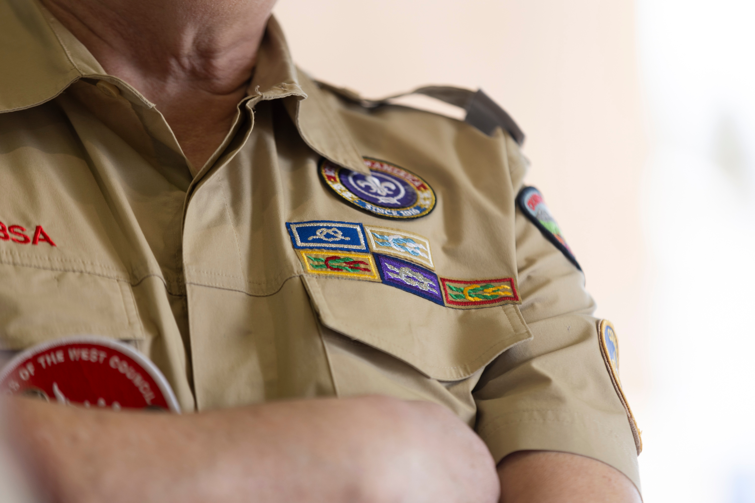 Val Parrish volunteers with Troop 1996 during a food drive at Smith’s Grocery in West Valley City on Feb. 10.