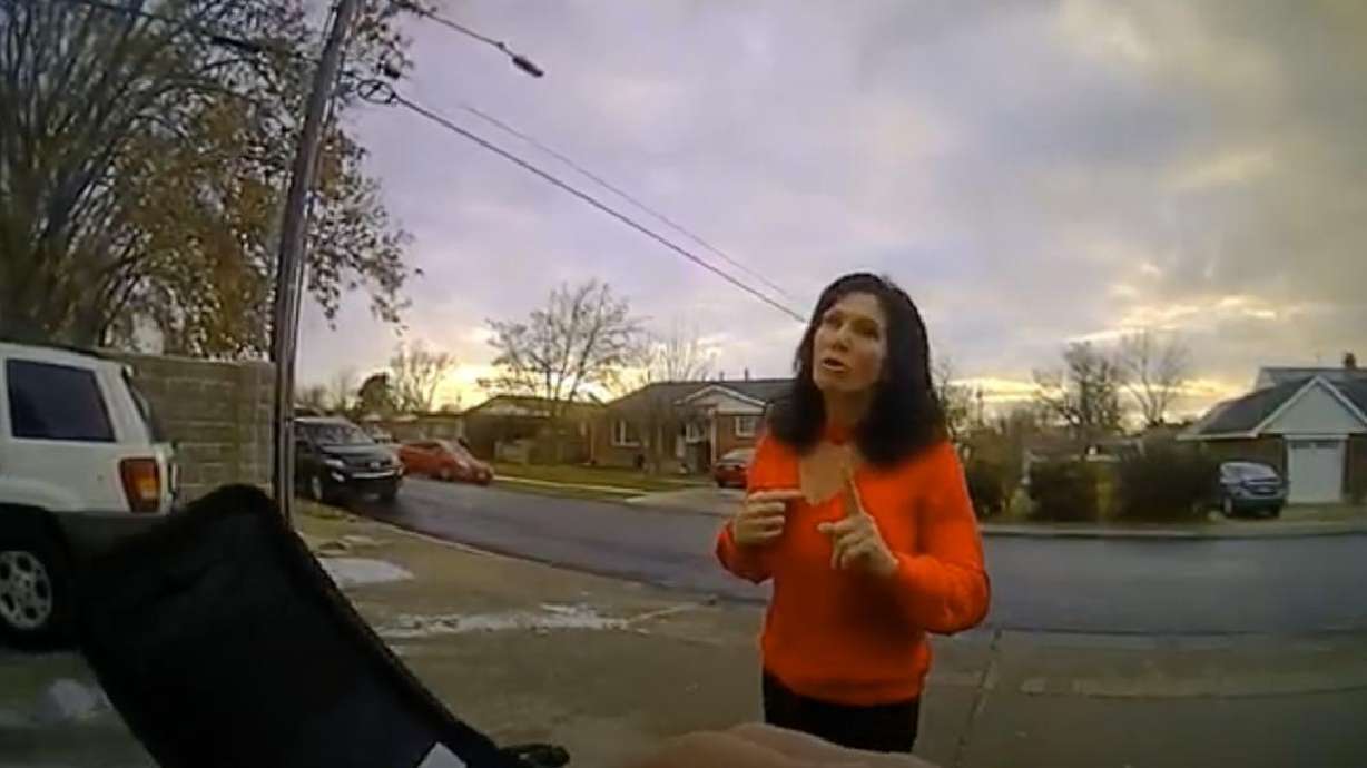 A North Salt Lake woman argues before she is arrested in December of 2020. She has filed a federal lawsuit claiming a Bountiful police officer used excessive force by punching her in the face and breaking her jaw.