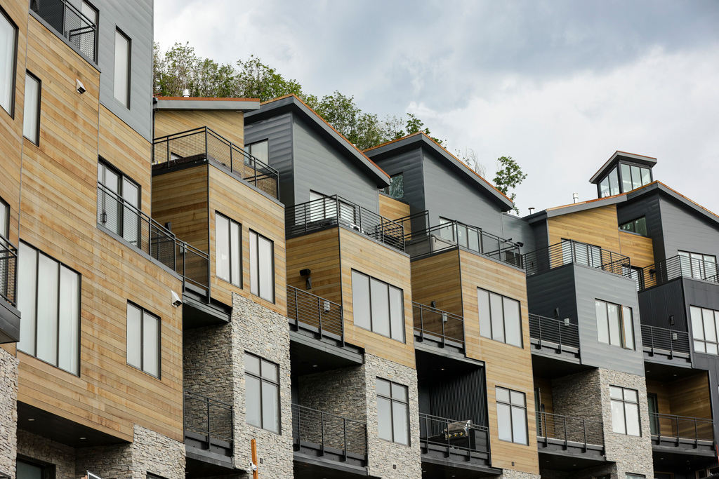 Town houses in Park City are pictured on June 30, 2022. A Utah legislative committee voted not to advance a bill that would have imposed regulations on short-term rentals in the state.