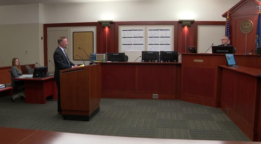 David Reymann, an attorney for KSL, argues for access to Utah Attorney General Sean Reyes’ calendar in Salt Lake City’s 3rd District Court on Monday before Judge Patrick Corum.