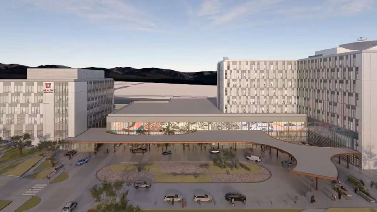 A rendering illustrates what the new University of Utah Health hospital in West Valley City will look like.
