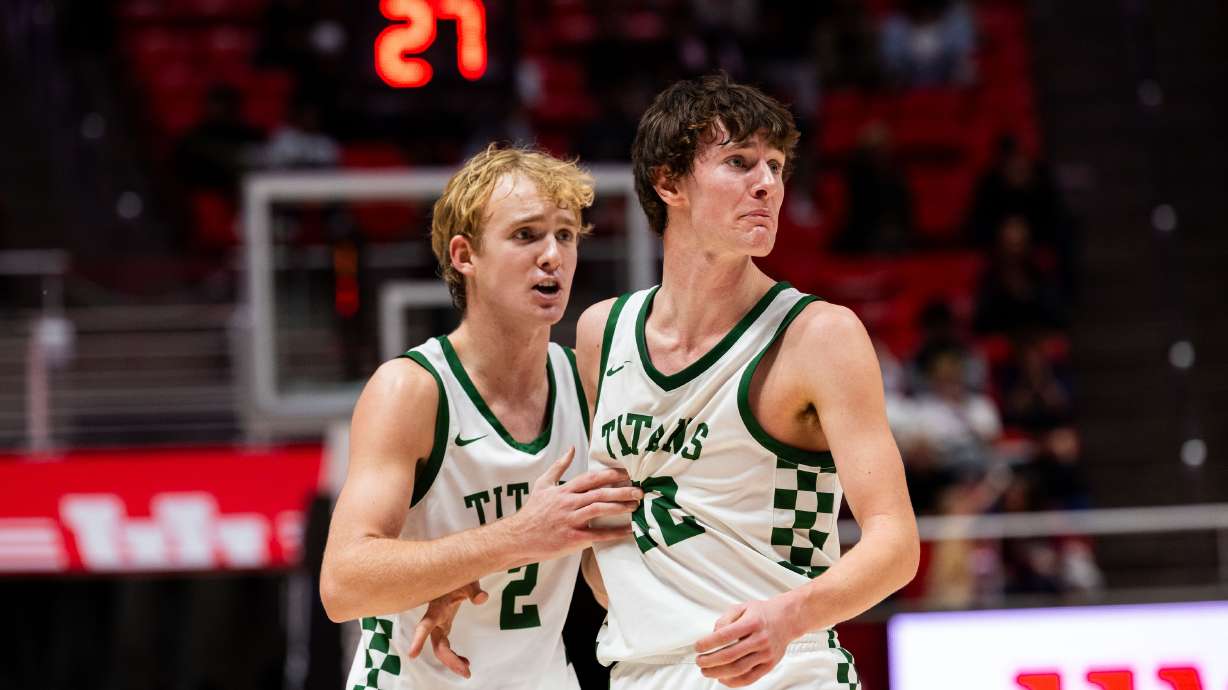 Olympus plays Highland in the semifinals for 5A high school boys basketball at the Jon M. Huntsman Center in Salt Lake City on Tuesday, Feb. 27, 2024.