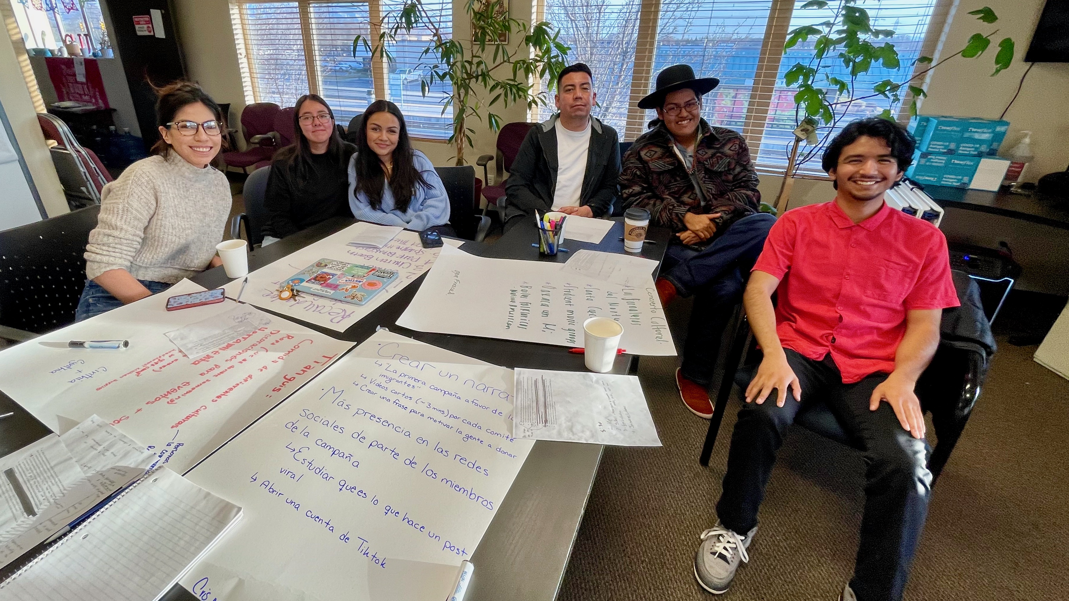 From left, Comunidades Unidas representatives Brianna Puga, Cinthia Velasco, Estefania Delucas, Erik Vargas, Izzy Cambridge and Cris Mora Rubio, photographed Feb. 16, in the nonprofit group's West Valley City offices.