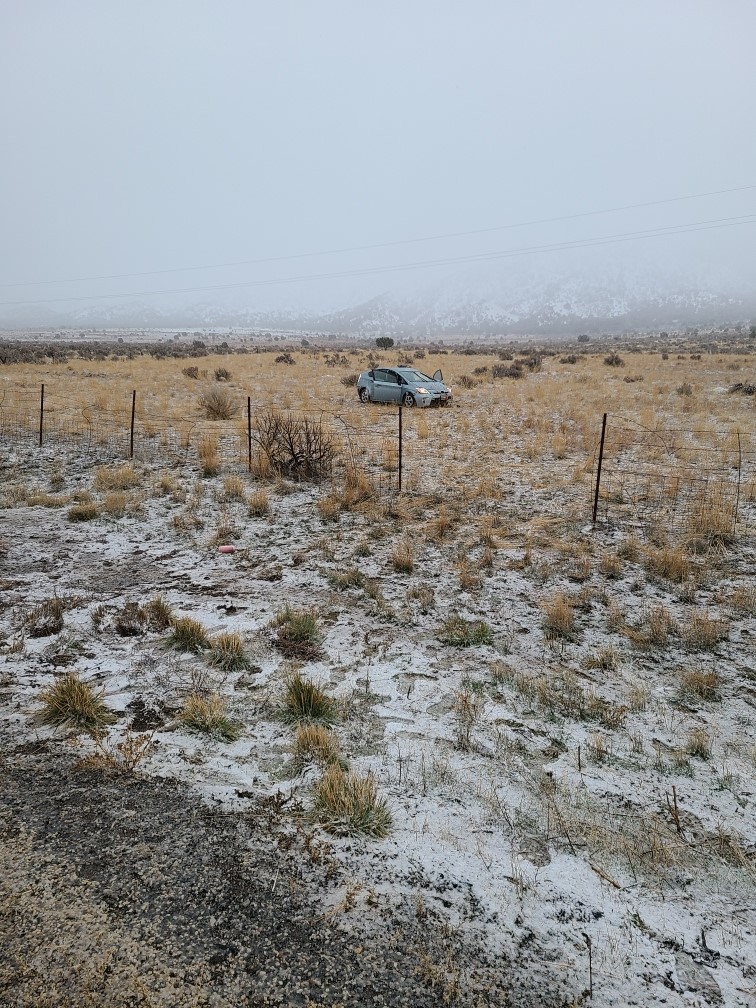 A vehicle driven by an 85-year-old woman went off the road on state Route 28. Utah Department of Corrections workers John Martinez and Mike Jennings stopped to help.