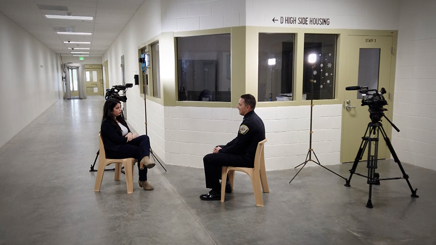 Prison deputy executive director Jared Garcia participates in an interview with the KSL Investigators in January 2024.