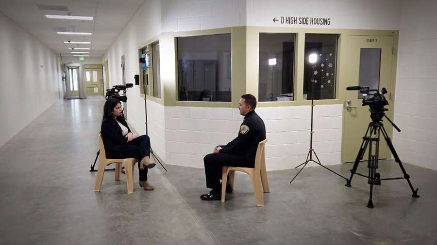 Prison deputy executive director Jared Garcia participates in an interview with the KSL Investigators in January 2024.