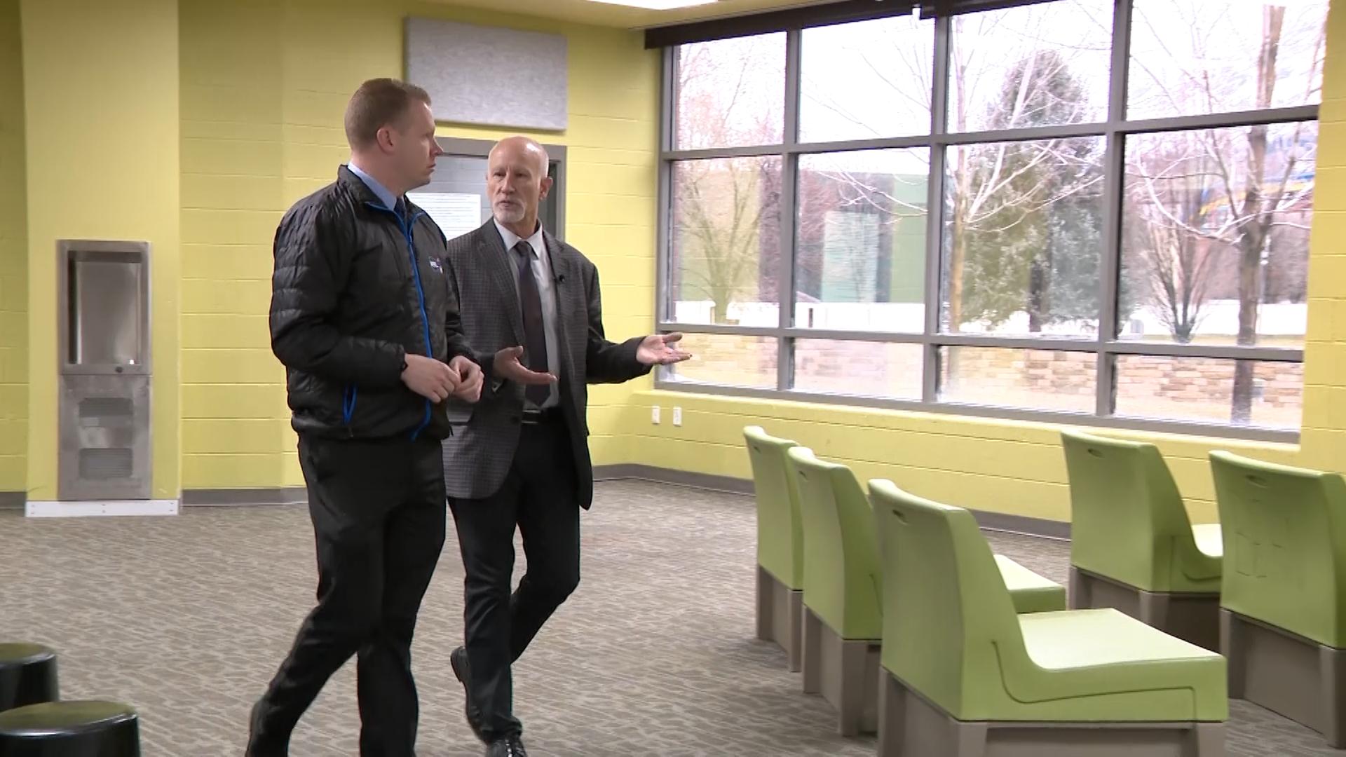 KSL-TV's Daniel Woodruff and Dallas Earnshaw, the superintendent for Utah State Hospital, are shown while inside the Utah State Hospital in Provo. A developer is pushing to buy the state-owned land and build a large private development.