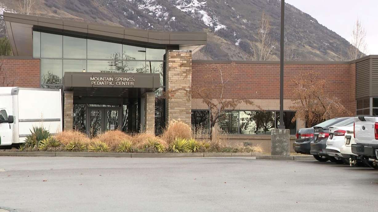 The exterior of the pediatric unit at the Utah State Hospital in Provo is shown. A developer is pushing to buy the state-owned land and build a large private development.