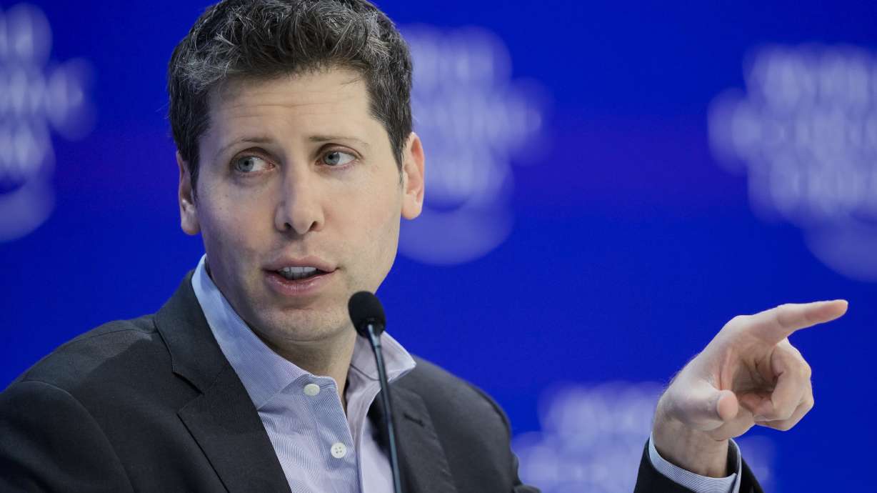 OpenAI CEO Sam Altman speaks on a panel in Davos, Switzerland, on Jan. 18. Elon Musk is suing OpenAI and Altman over what he says is a betrayal of the ChatGPT maker's founding aims of benefiting humanity rather than pursuing profits.