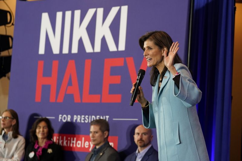 Republican presidential candidate former U.N. Ambassador Nikki Haley speaks at a campaign event, in Richmond, Va., Thursday.