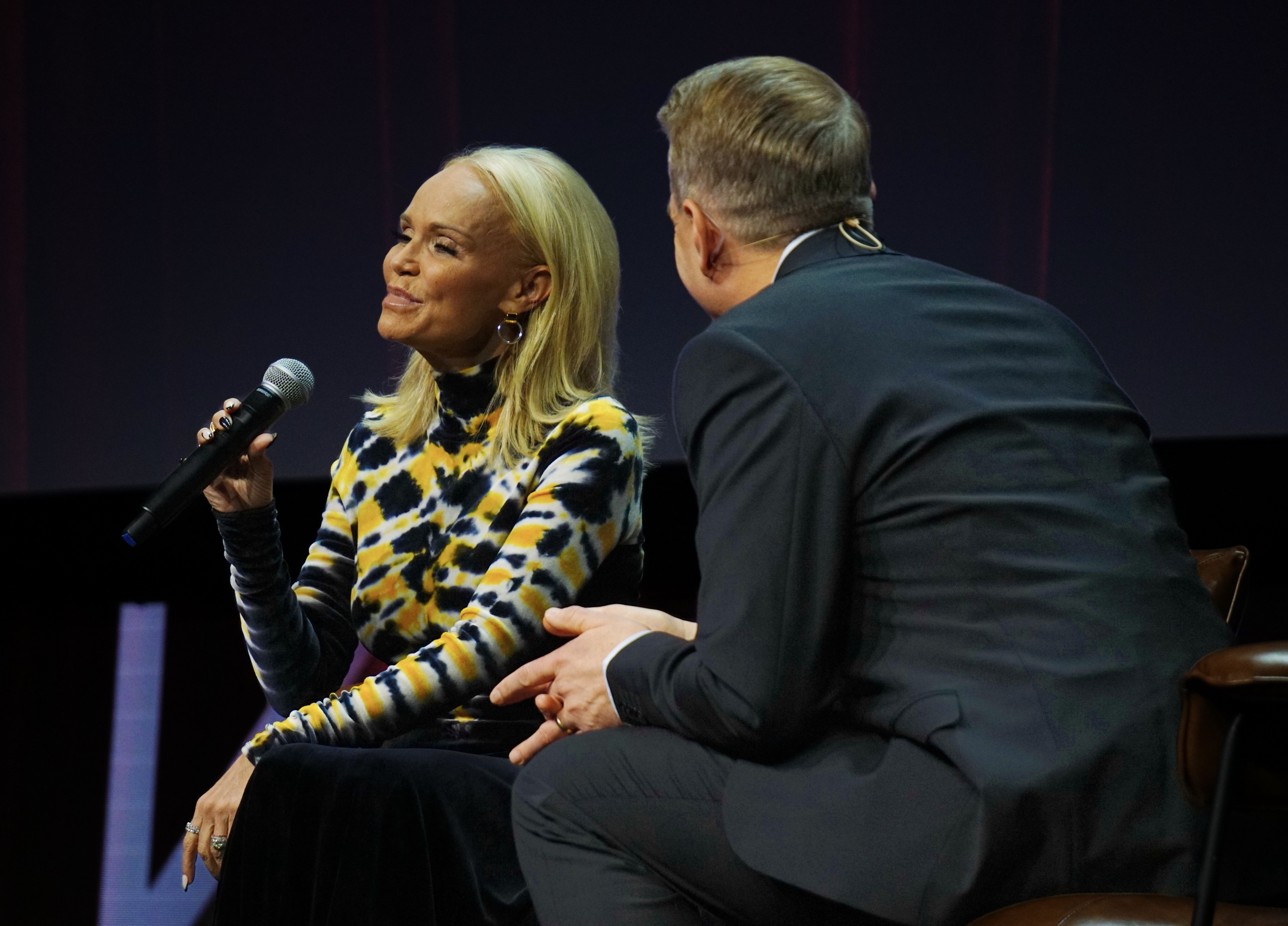 Broadway actor Kristin Chenoweth speaks about her childhood and career during RootsTech 2024 family history conference in Salt Lake City Saturday.