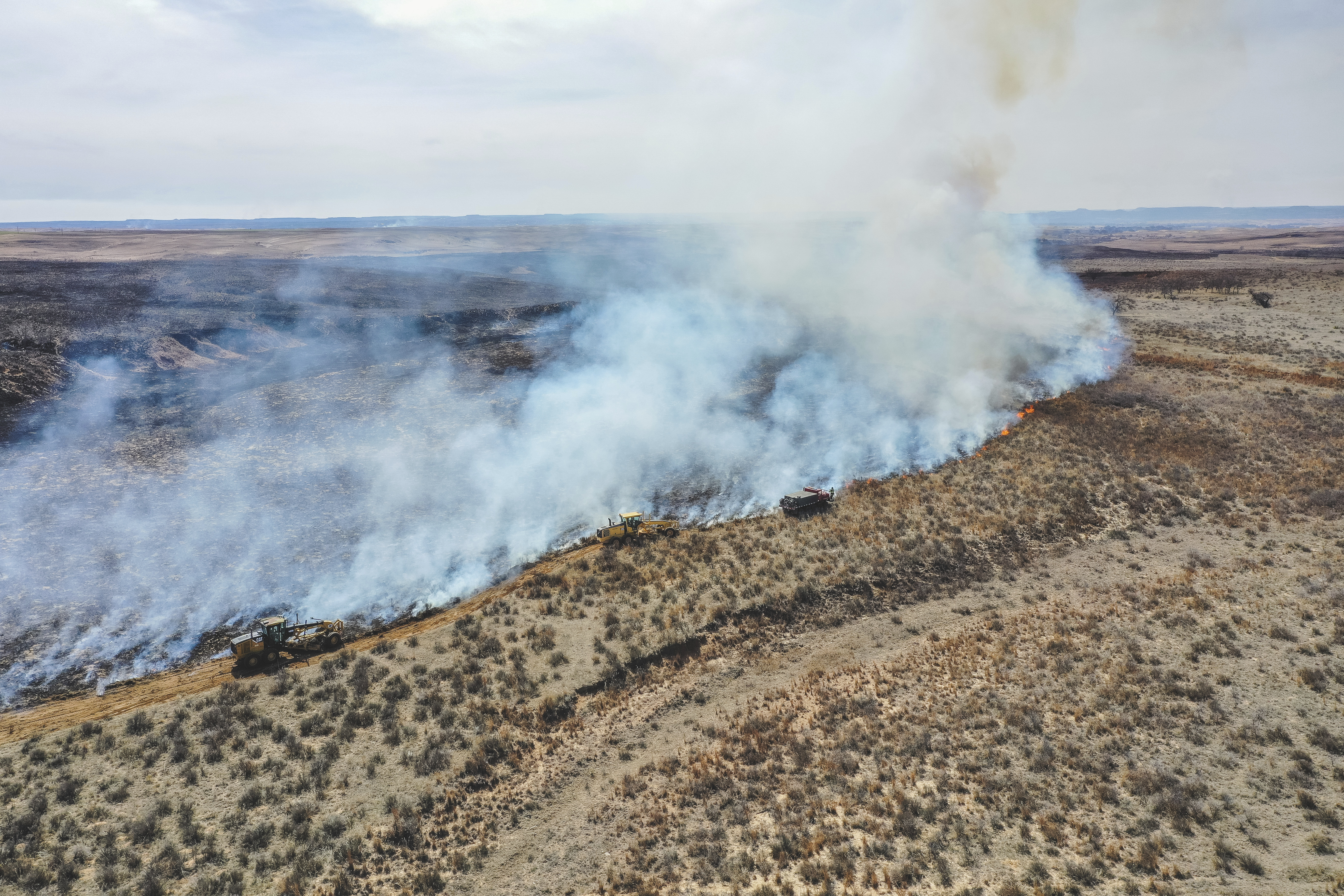 Firefighters battle the Smokehouse Creek Fire north of Canadian, Texas, Feb. 28.