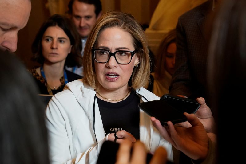 U.S. Sen. Kyrsten Sinema, I-Ariz., speaks to reporters at the U.S. Capitol in Washington, Dec. 20, 2023. Sinema said on Tuesday that she will not run for reelection.