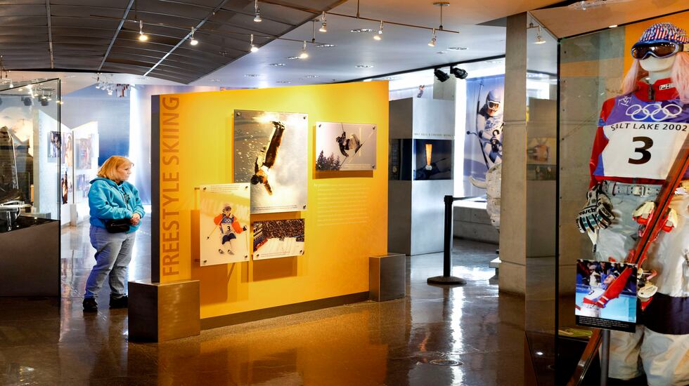 A woman tours the Alf Engen Ski Museum in Park City on Feb. 23.