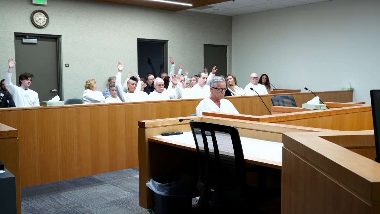 More than two dozen people packed a parole board hearing room on Monday to support survivors asking Utah’s parole board to keep Byron Thad Haderlie incarcerated.