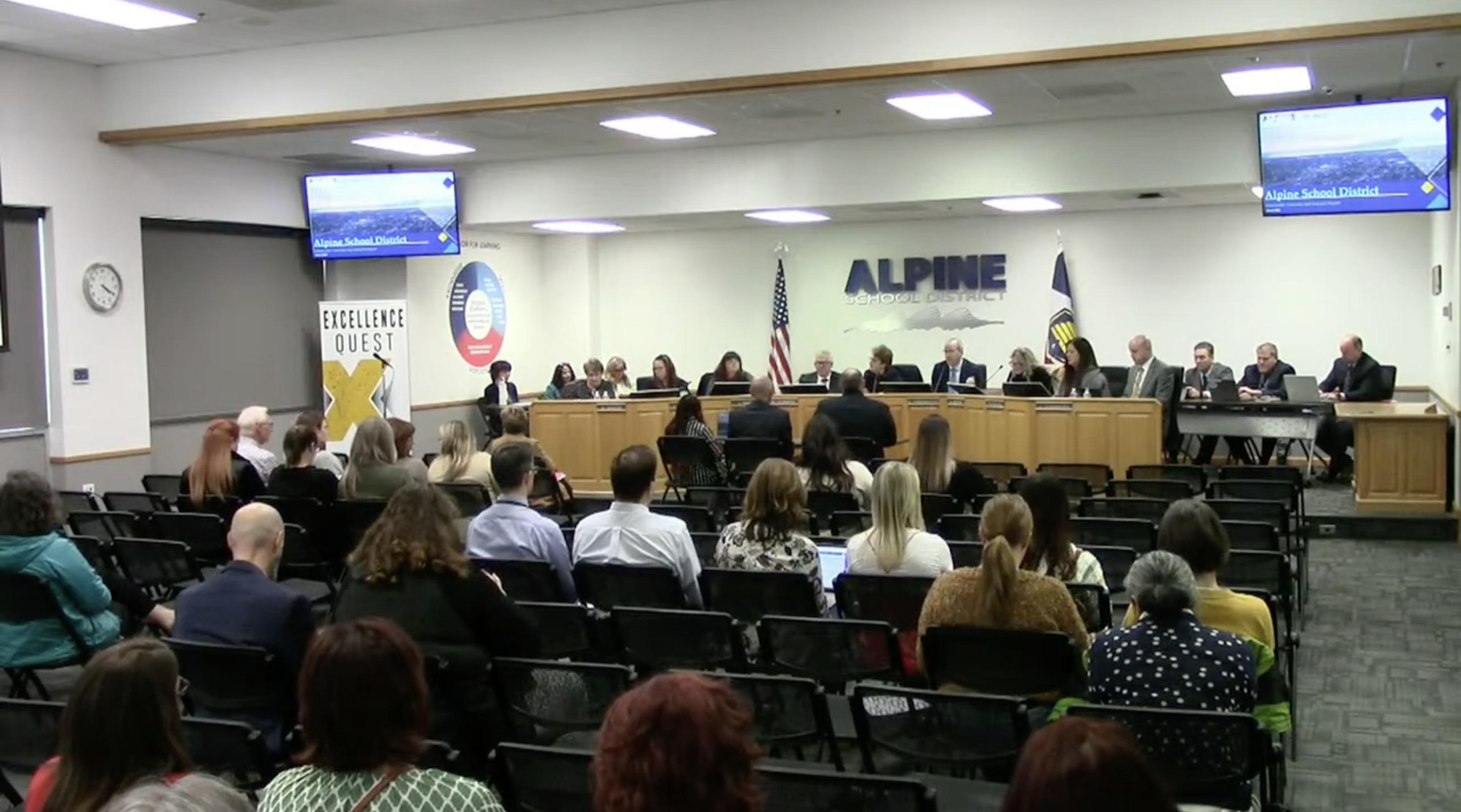 MGT Consulting presents recommendations to the Alpine School District Board of Education regarding a potential reconfiguration on Feb. 27. The district last week saw a feasibility study into what a district reconfiguration could look like.
