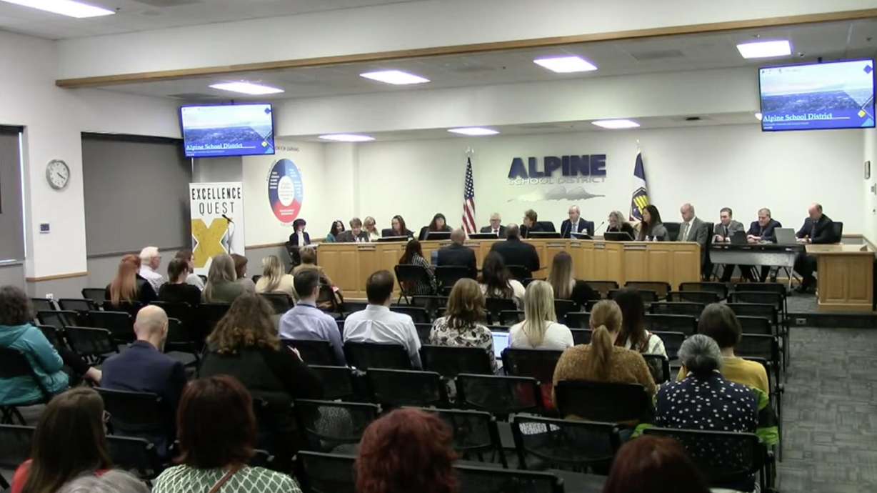MGT Consulting presents recommendations to the Alpine School District Board of Education regarding a potential reconfiguration on Feb. 27. The district last week saw a feasibility study into what a district reconfiguration could look like.