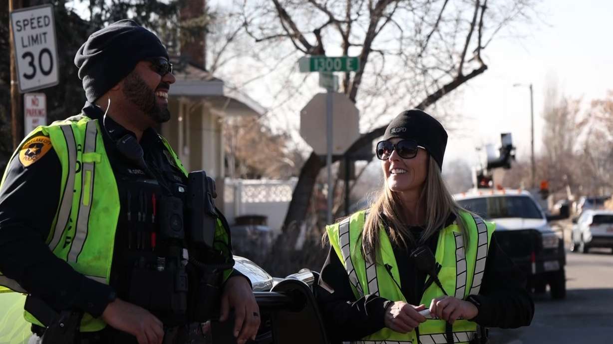Lt. Mason Givens stands with Specialist Debbie Findlay.