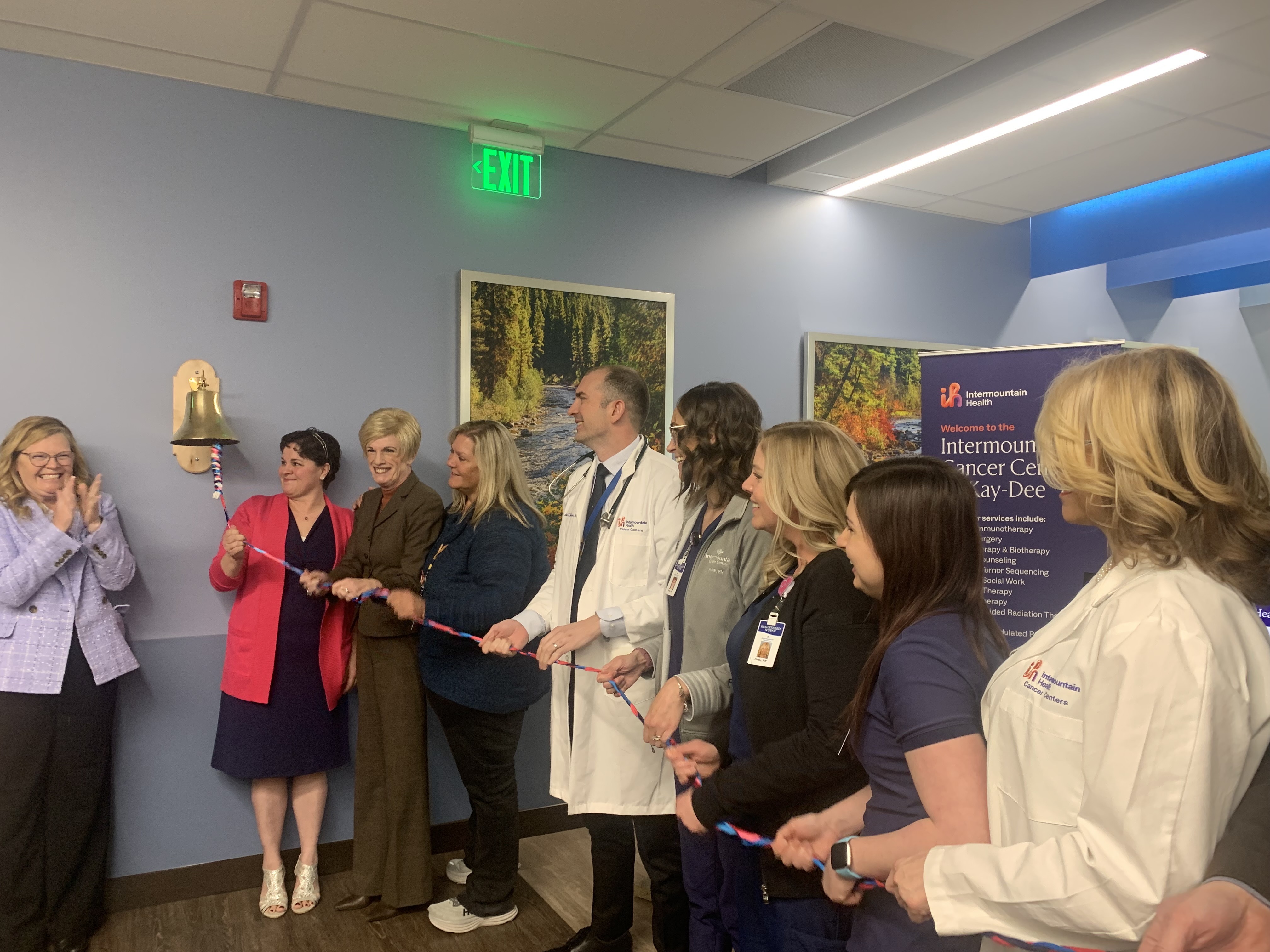 Patients and caregivers celebrate the grand reopening of the Intermountain Cancer Center at McKay-Dee Hospital in Ogden on Thursday.